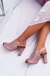 Women's Stiletto Sandals Sergio Leone SK850 Pink Farmona