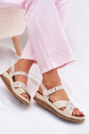 Ladies Leather Sandals On Platform Maciejka L7064-37 Ecru