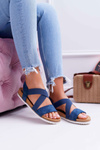 Navy Blue Women's Sandals with Erasers Itako