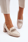 Beige Patent Leather High Heels Felicijana