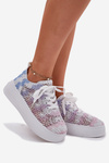 Womens Platform Sneakers With Crocheted Upper Multicolor Mirietto
