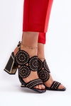 Embellished Sandals with Stiletto Heel D&A CR026 Black