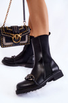Women's Slip-On Boots With A Chain Black Maliya