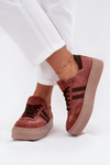 Sneakersy Zamszowe Na Platformie Brązowe Zazoo N1068S2