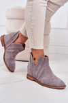 Openwork Boots On A Wedge Grey Melanie
