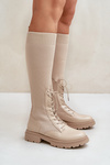 Lace-up boots with elastic shaft black Vamilena