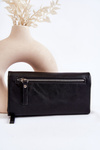 Women's Large Magnet Wallet Black Connes