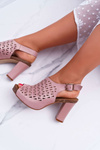 Women's Stiletto Sandals Sergio Leone SK850 Pink Farmona