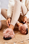 Slippers With Fur Rubber Dirty pink Pollie