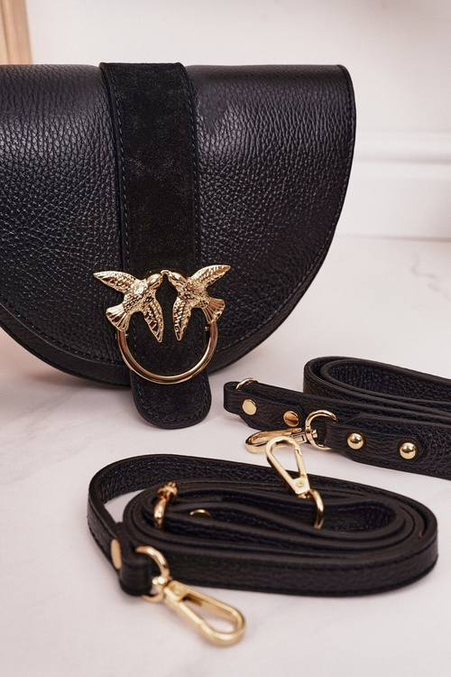 Leather Purse With Detachable Straps VERA PELLE Black