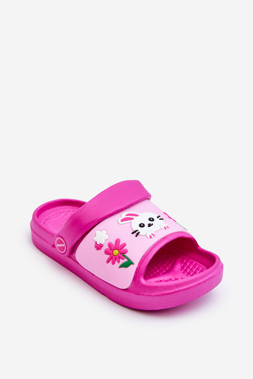 Light Children's Slides Sandals With Animal Motif Fuchsia Rico 