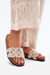 Women's Flip Flops On Cork Platform Beige Timaxrre