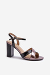 Eco Leather High Heel Platform Sandals Black Abilica