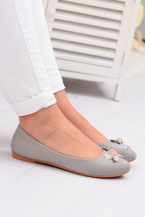 Grey Suede Women's Ballerinas Blume