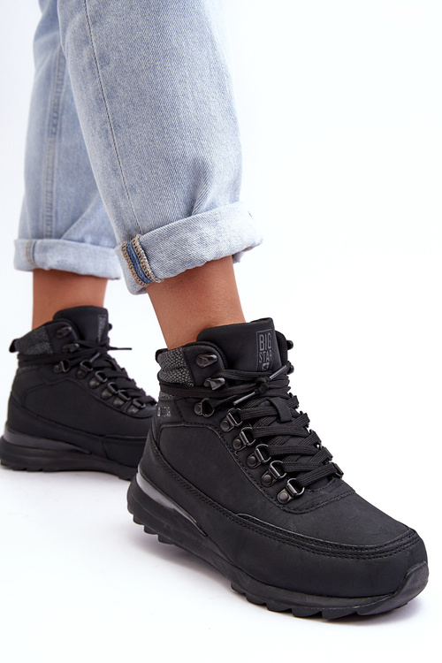 Men's Trekking Shoes Lace-Up Black Big Star MM274677