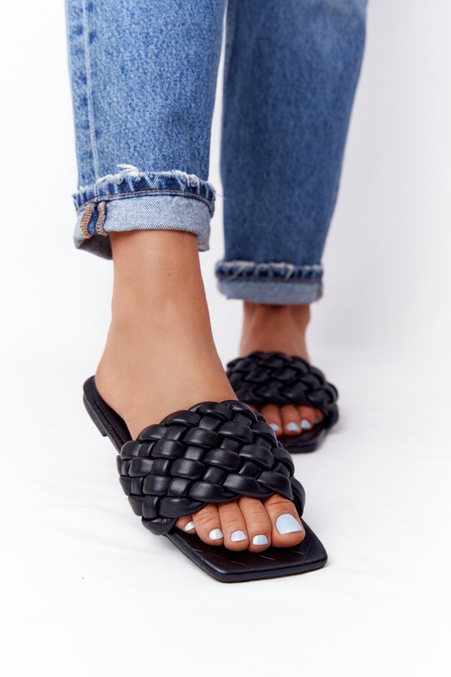 Women's Braided Slippers Black Cheryl