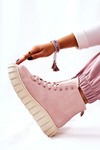 Suede High Platform Sneakers Pink Meniphise