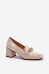 Beige Patent Leather High Heels Felicijana
