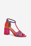Leather Heeled Sandals Laura Messi 2879 Multicolor