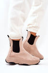 Platform Boots Suede Beige Nicci