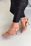 Women's High Heel Sandals with Embellishment Champagne Peloria