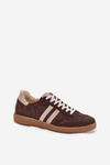 Zazoo N1068 Suede Low Sneakers Women's Chocolate