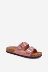 Women's Slip-On Sandals On Cork Sole Light Pink Cortina
