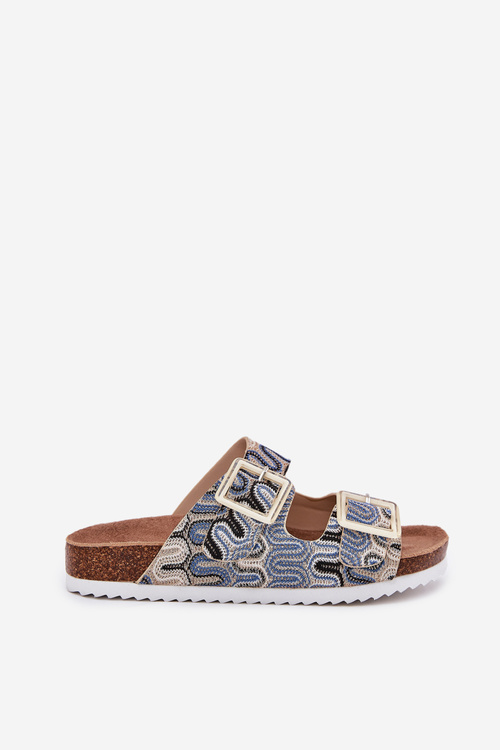 Women's Sandals With Buckles And Glitter Beige S.Barski RB51-006