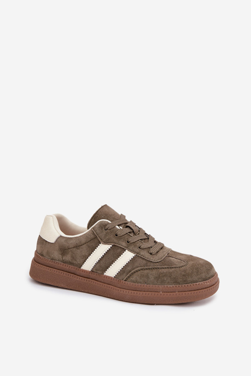 Women's Suede Sneakers on Platform Dark Green Sylviona