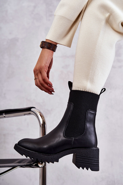 Women's Warm Boots On Heel Black Abella