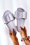 Rubber Slippers With A Bow Grey April