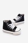 Children's High Sneakers Zippered Black Filemon