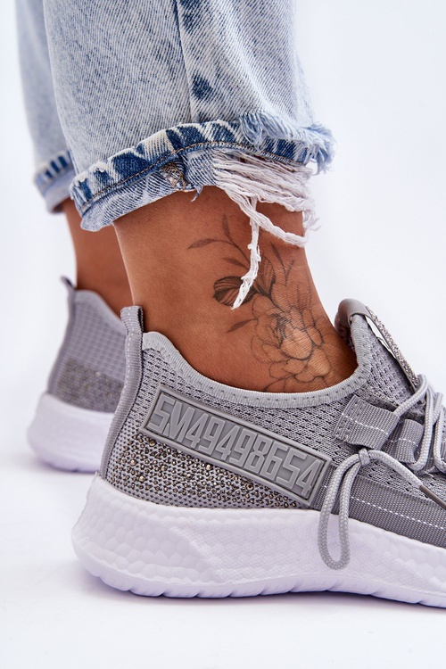 Buty Sportowe Wsuwane Damskie Szare Hold Me! JHY260