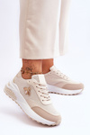 Shiny Sports Shoes With Decoration Beige Seneca 