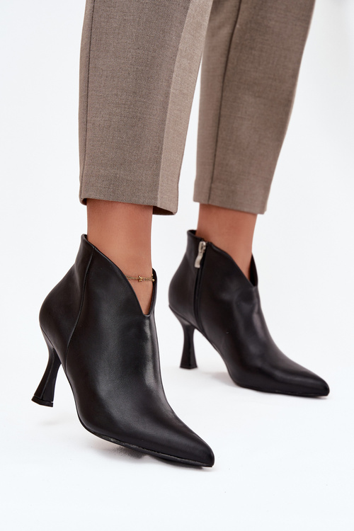 Patent Low Women's Boots on Heel Black Jolivra