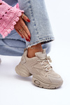 Sneakersy Damskie Masywna Platforma Beżowe GOE NN2N4046