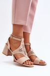 Low Heel Sandals in Nude Eleriva