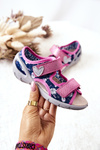 Befado Velcro sandals 065X151 Navy blue and pink