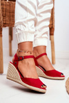 Women's Sandals On Wedge Heel Big Star Red DD274A213