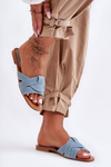 Women's Fabric Slippers Light Blue Aversa