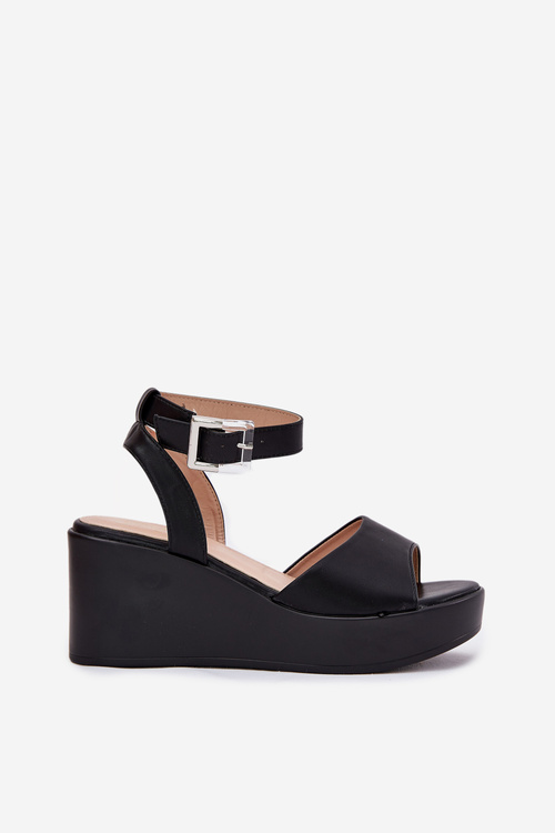 Wedge Heeled Women's Sandals Black Efrina