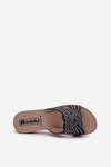 Comfortable Women's Flip-Flops with Zircons Inblu BV000037 Black