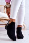 Suede Ankle Boots with Snakeskin Pattern Black Stephanie