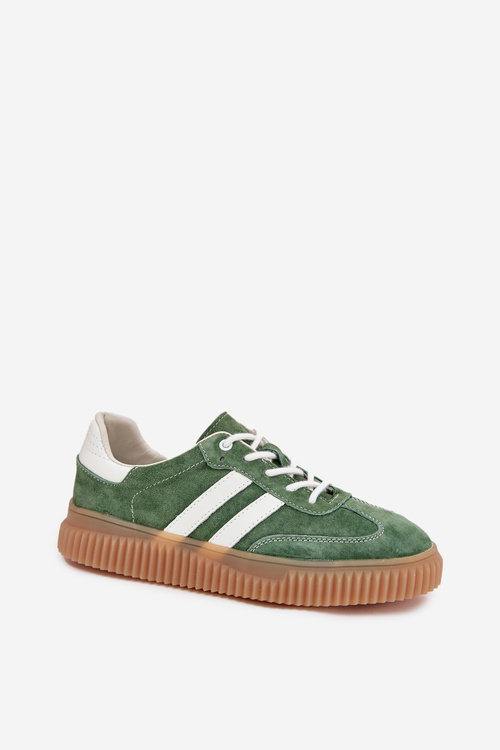 Women's Suede Sneakers On Platform Green Marisae
