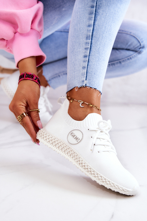 Buty Sportowe Damskie Białe GOE JJ2N4151