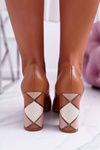 Women's Leather Laura Messi 1979 Camel pumps