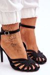Fashion High Heels With Rhinestones Black Jaylen
