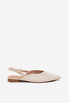 Ballet Flats With Weaving And Pointed Toes Beige Hefion
