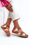 Leather Sandals with Elastic Maciejka 03375-26 Orange