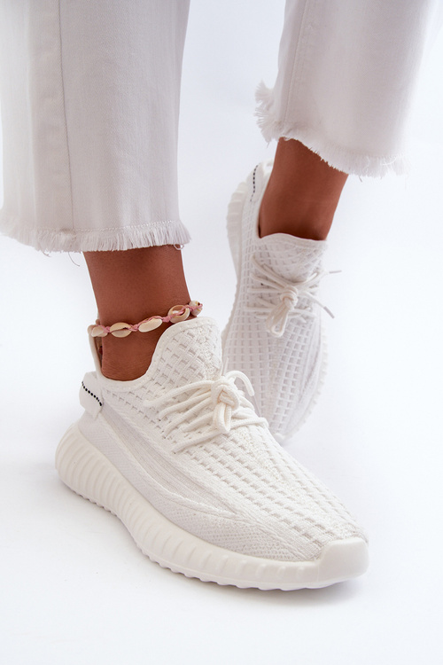 Women's White Fabric Slip-On Sports Shoes Nelmarie